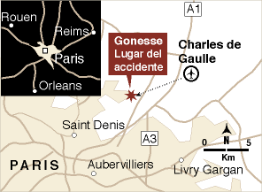 Mapa orientativo del lugar del accidente